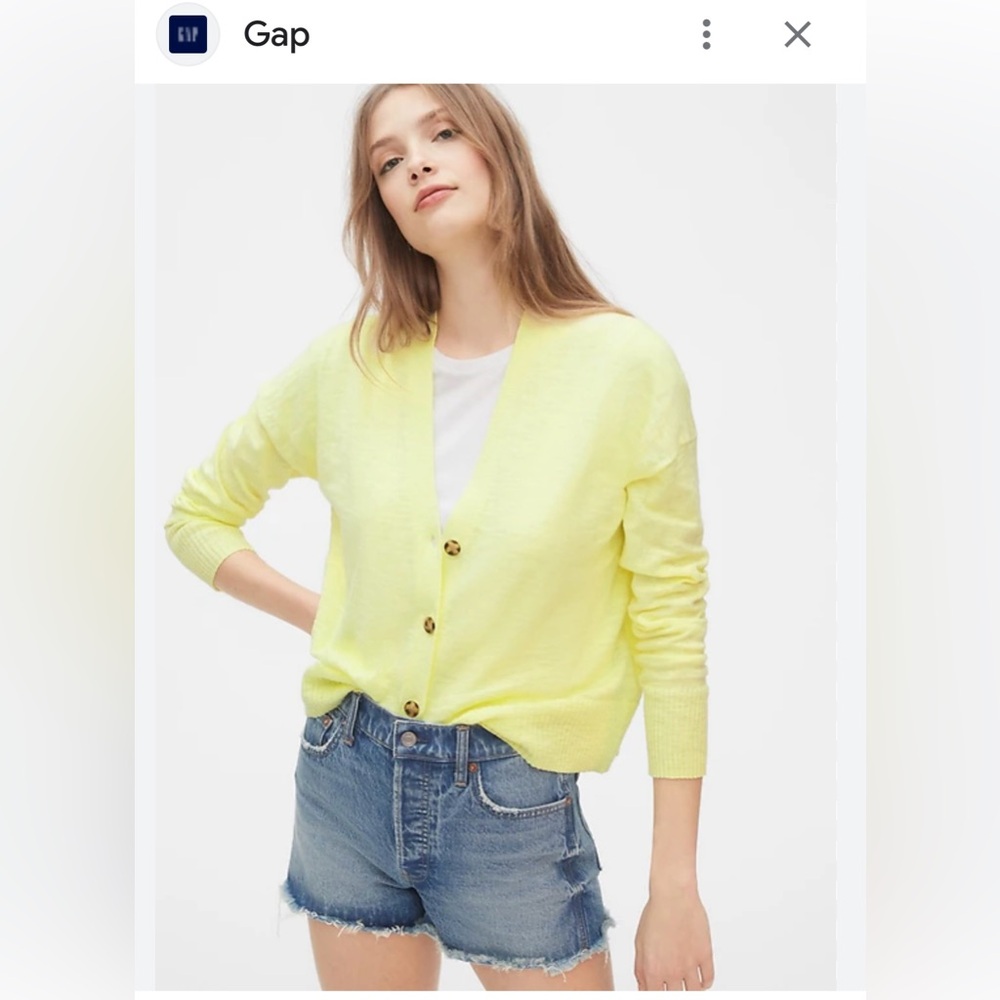 GAP Women's Yellow Cardigan Sweater